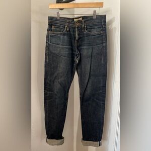 Unbranded Brand Selvedge Button Fly Skinny Blue Jeans UB101 14.5oz Worn